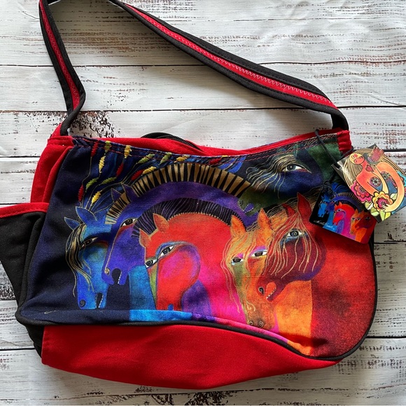 Laurel Burch Wild Horses of Fire Medium Hobo Tote NWT - Picture 4 of 9